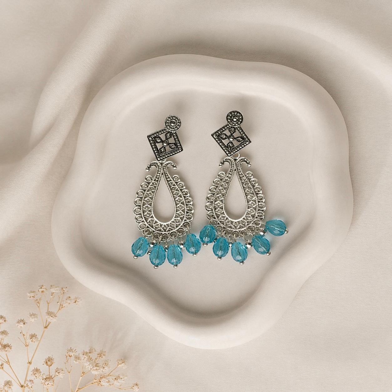 Silver Teardrop Earrings - Image 1