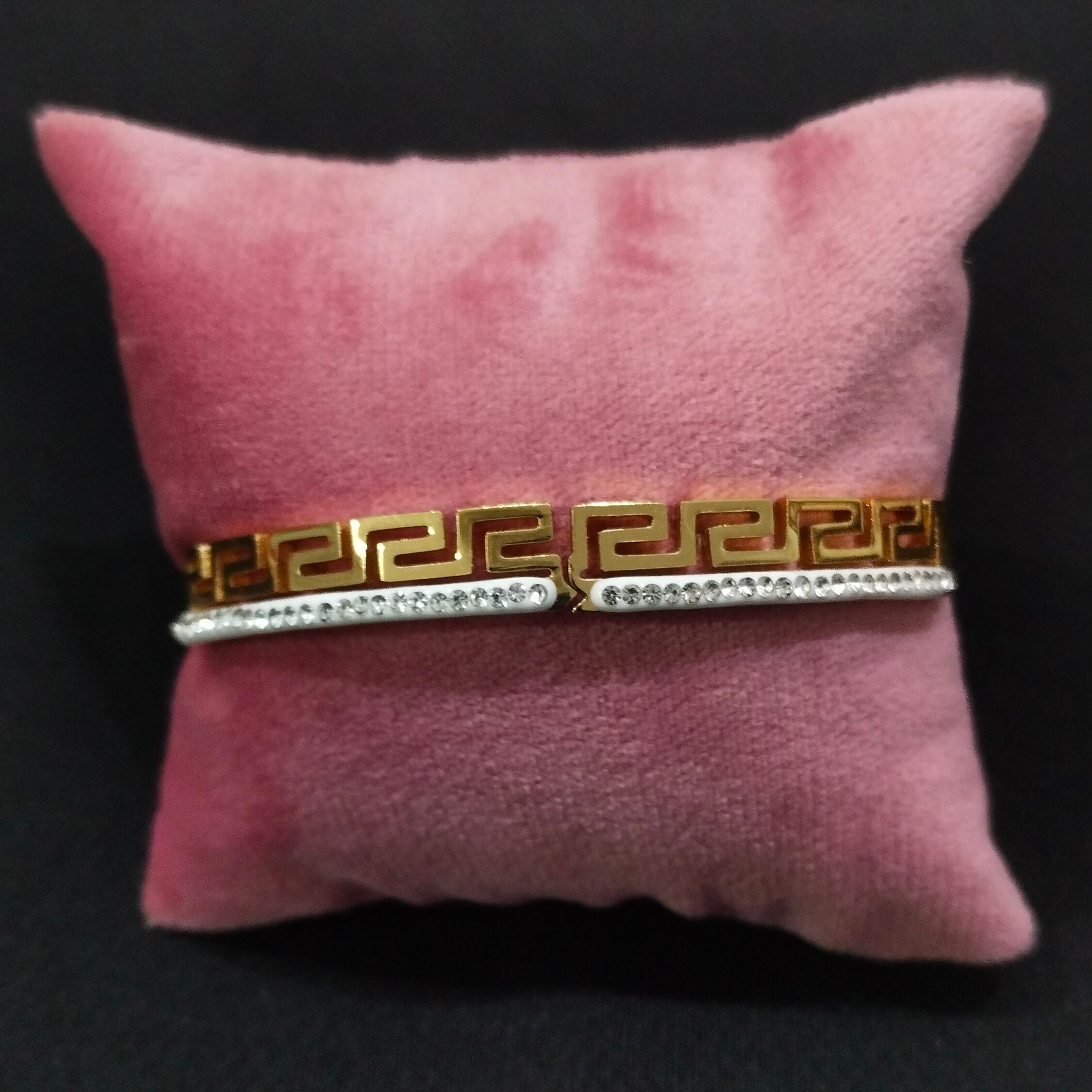 Greek Key Rhinestone Bracelet - Image 1