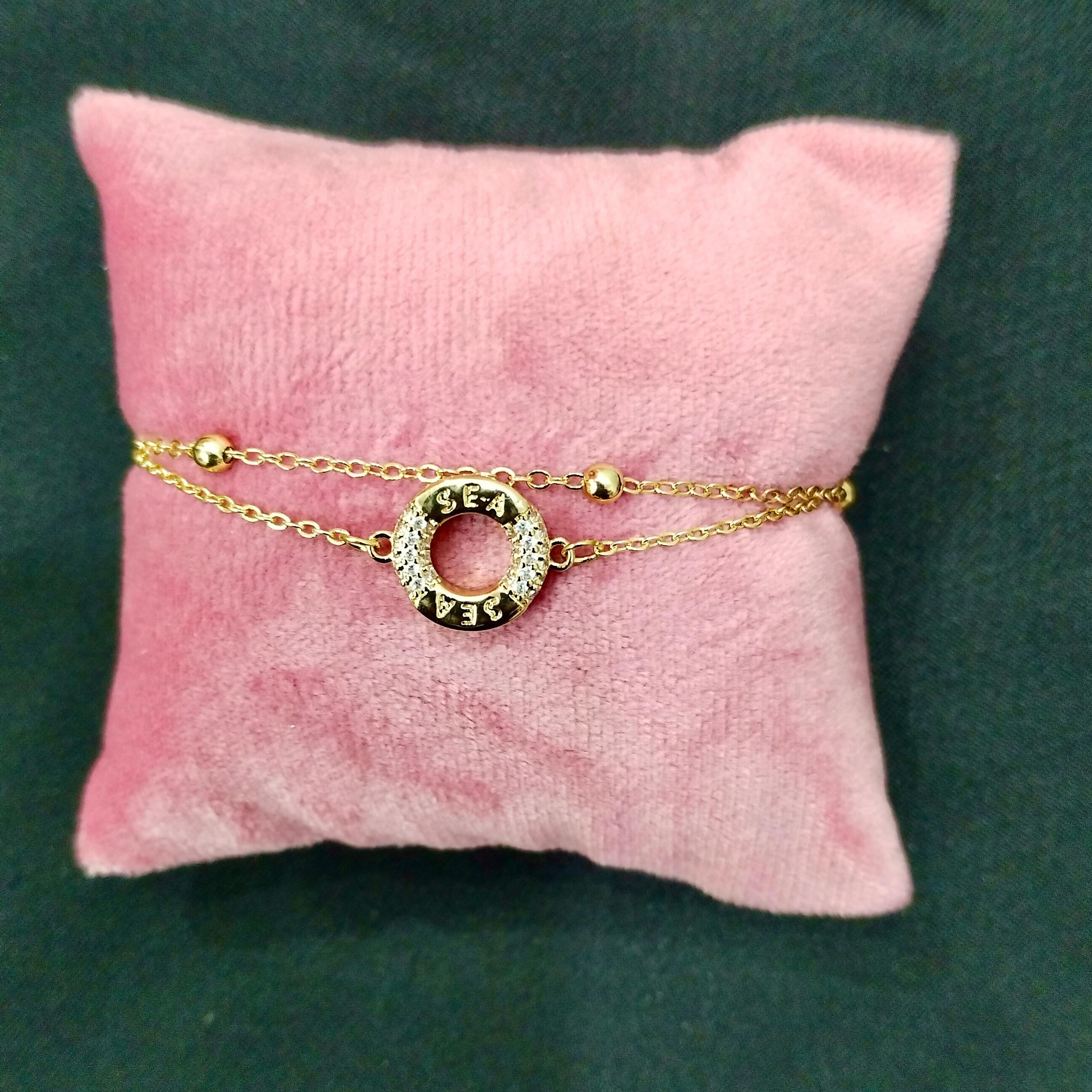 Gold Circle Charm Bracelet - Image 1