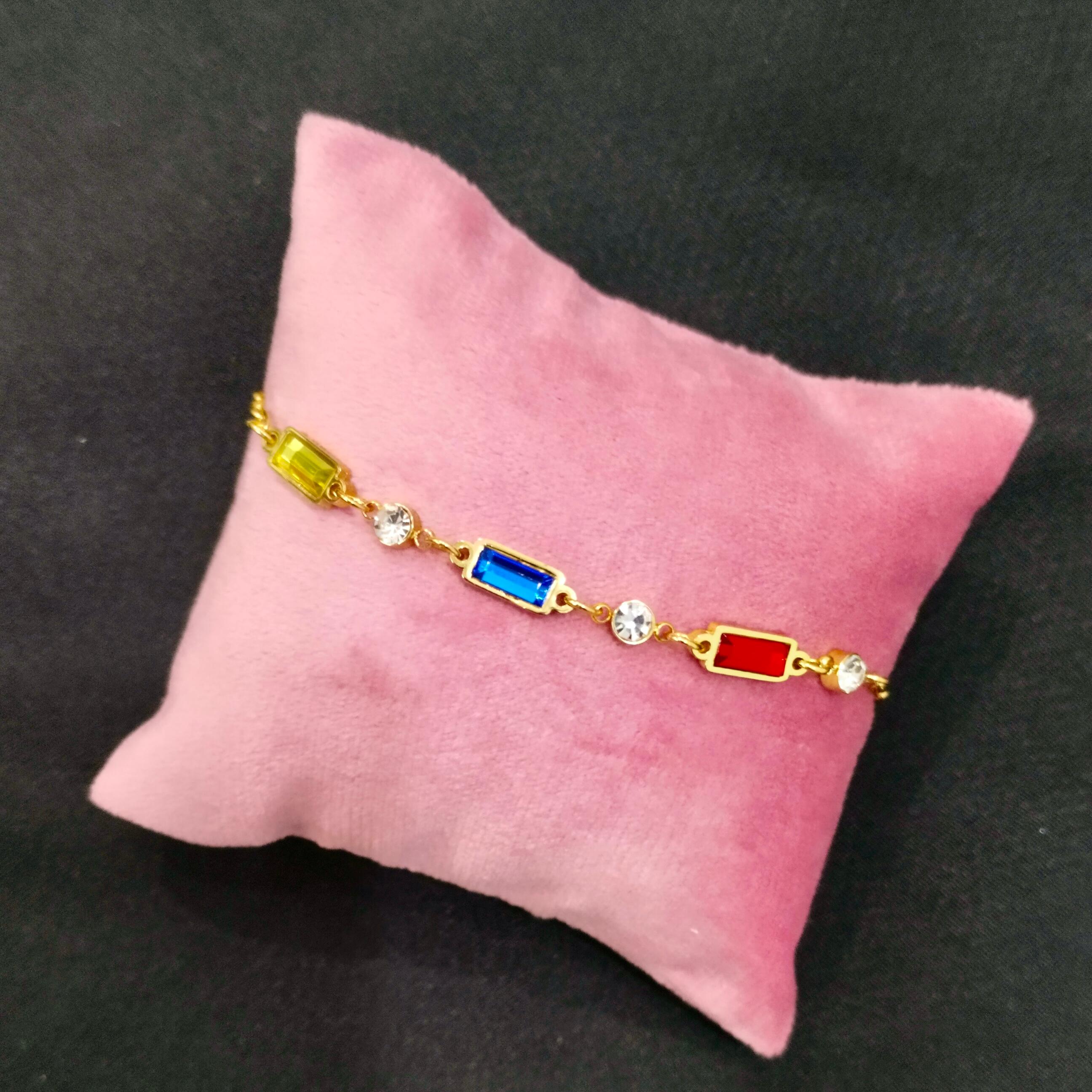 Multicolor Stone Link Bracelet - Image 1