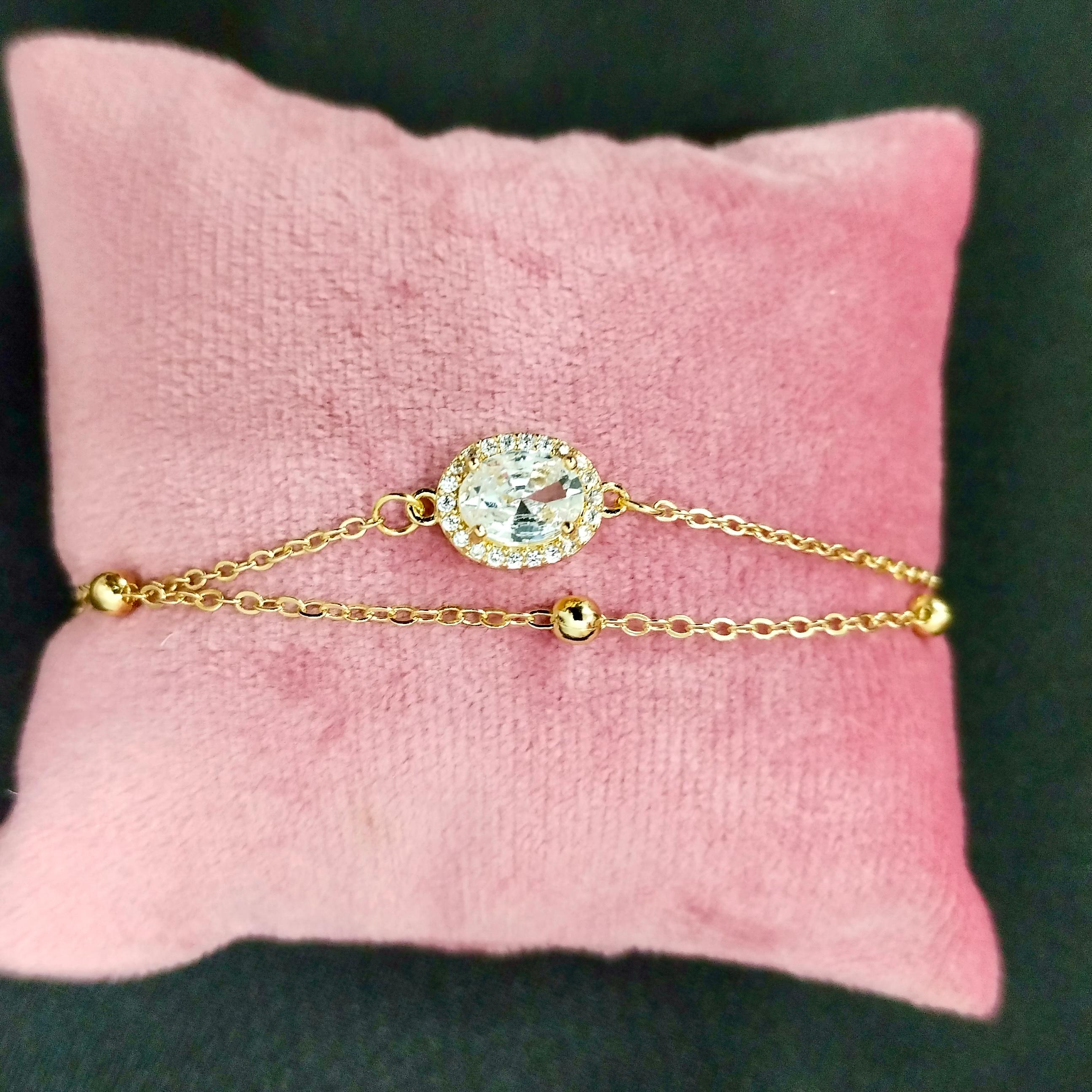 Gold Crystal Chain Bracelet - Image 1