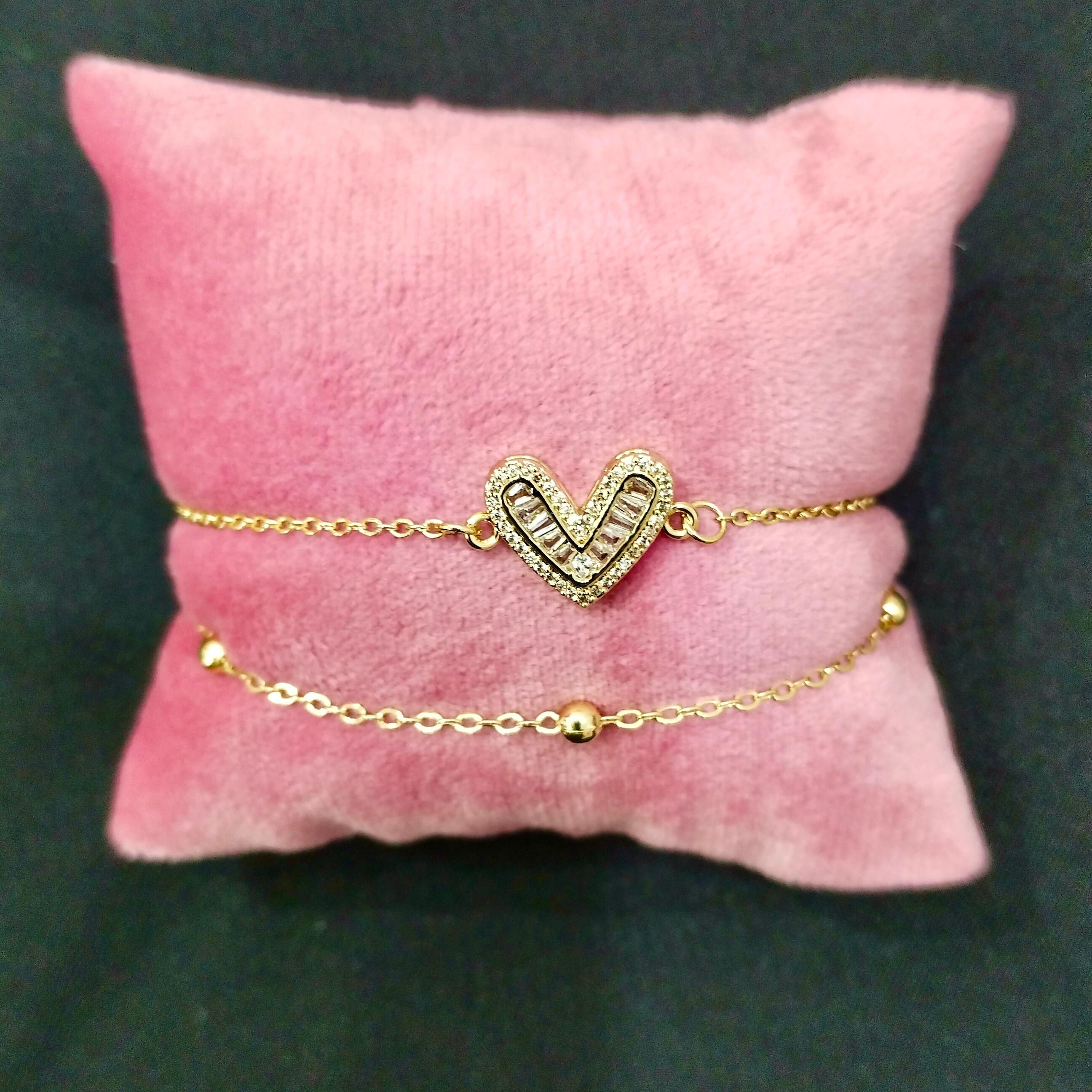 Gold Heart Chain Bracelet - Image 1
