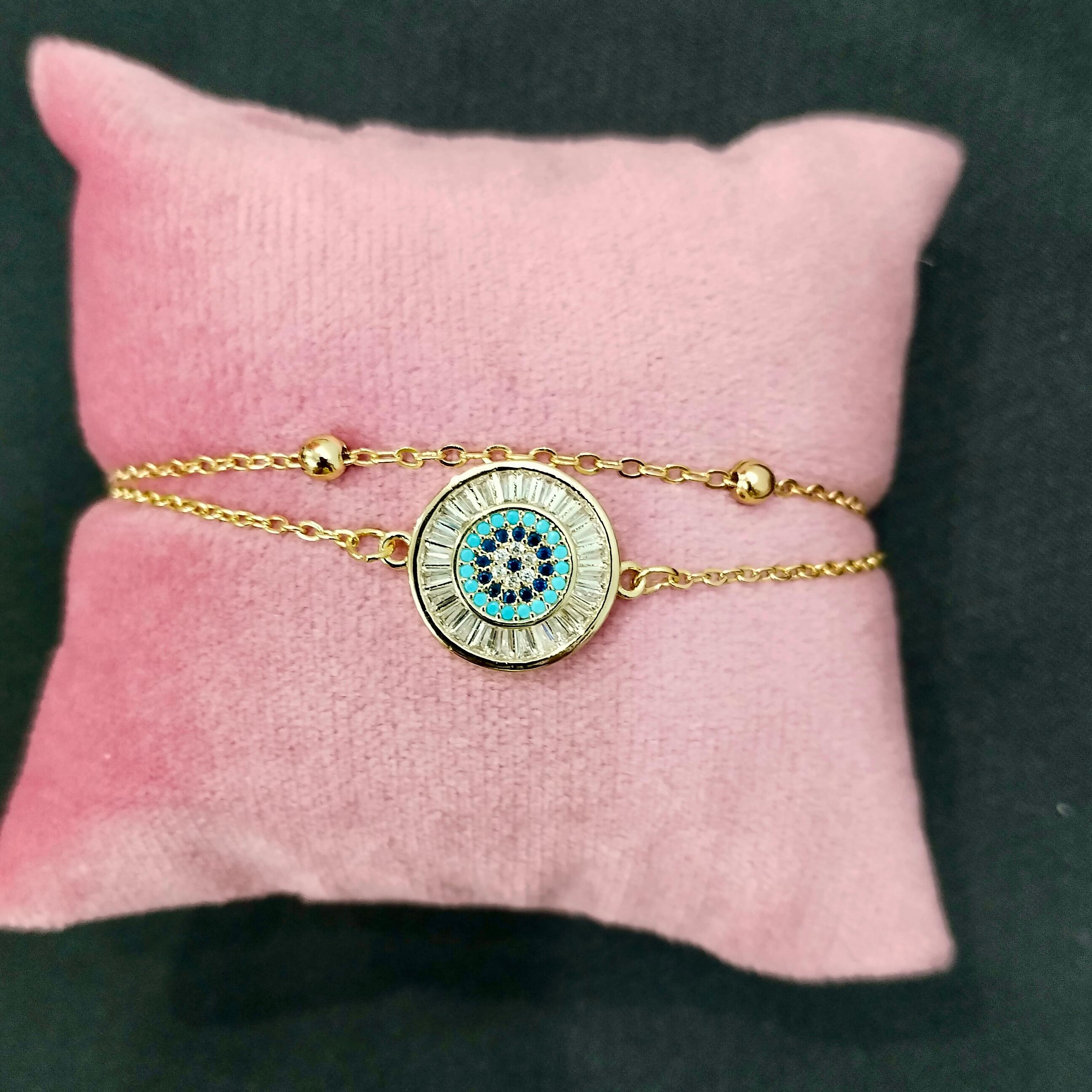Gold Evils Eye Bracelet - Image 1