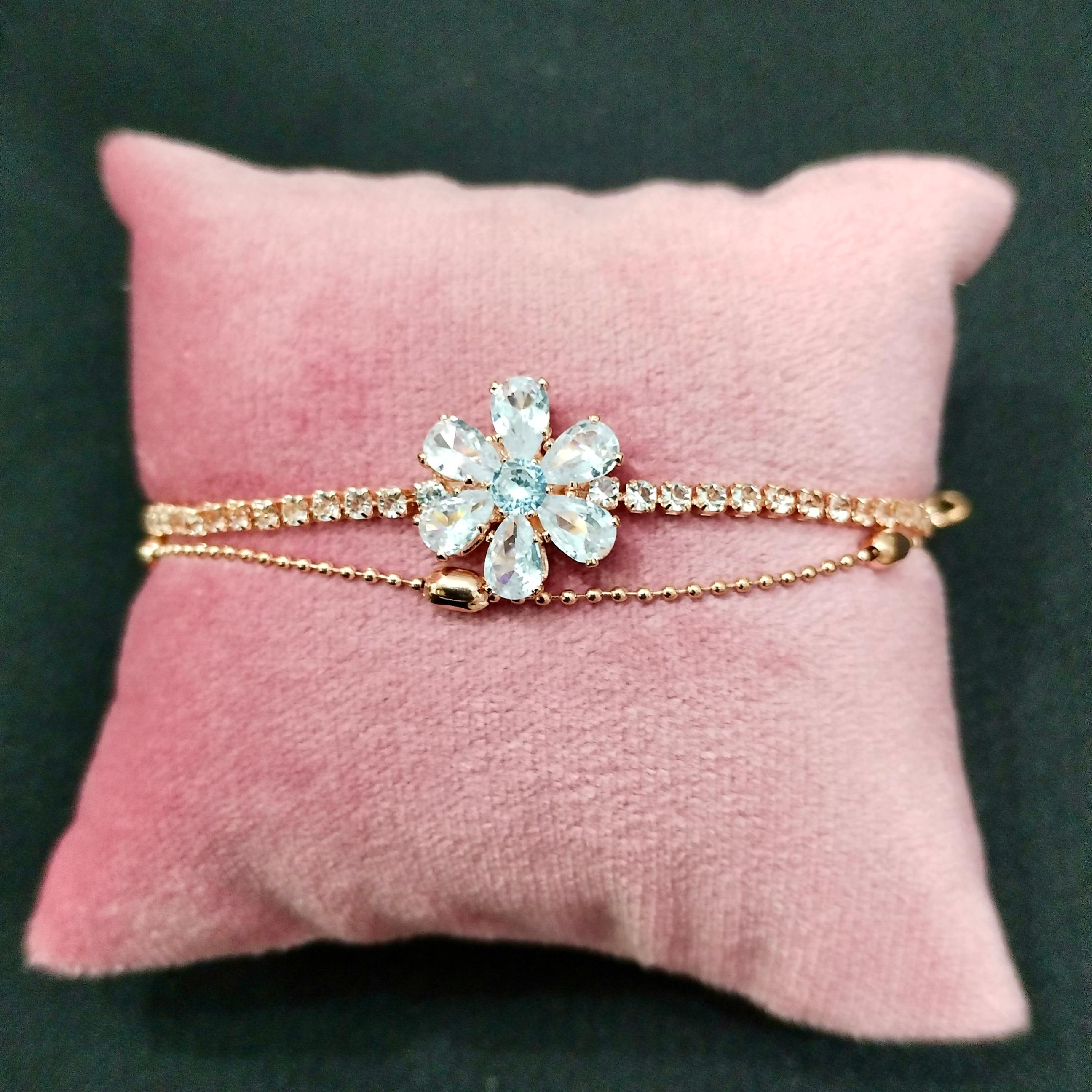 Crystal Flower Gold Bracelet - Image 1