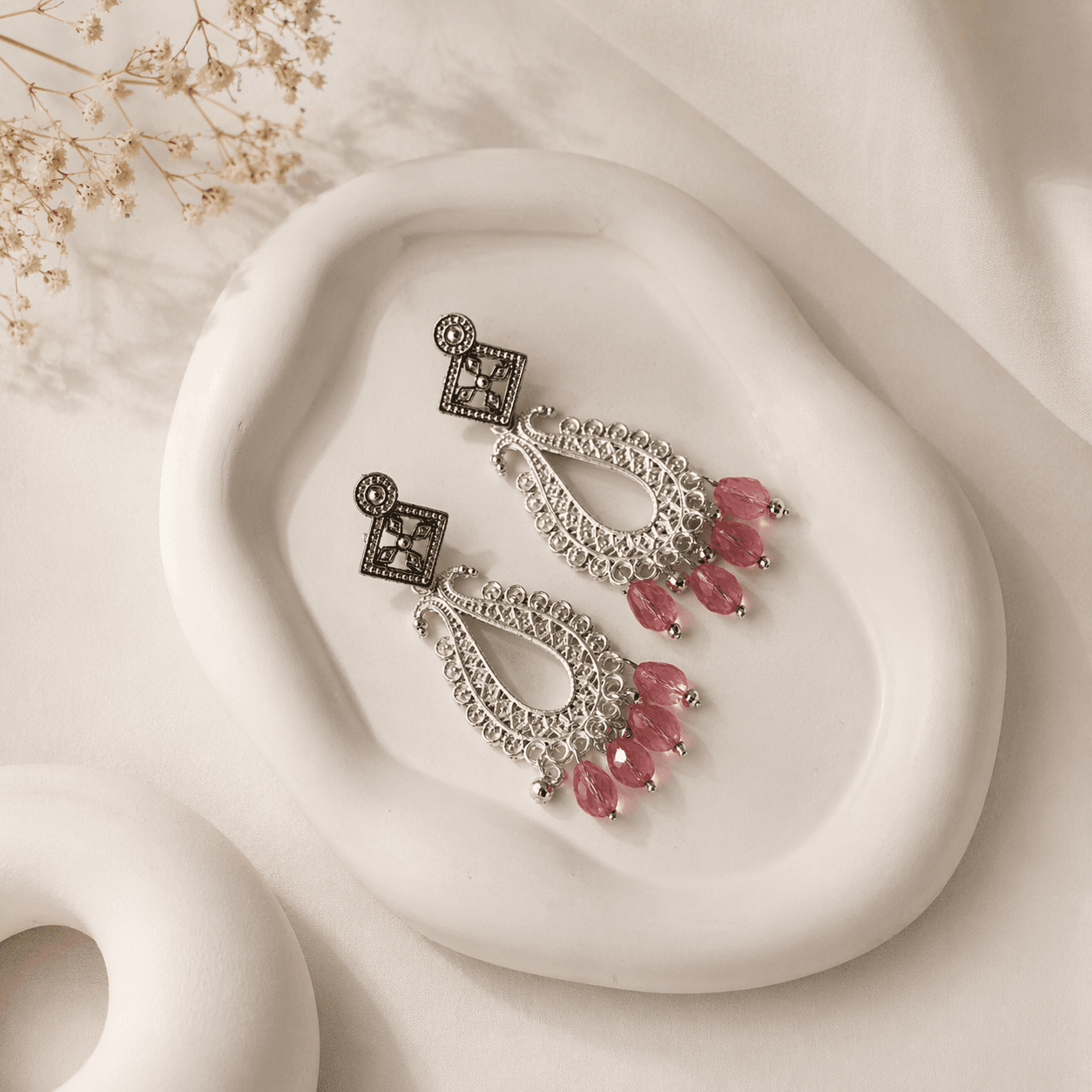 Silver Chandelier Earrings - Image 1
