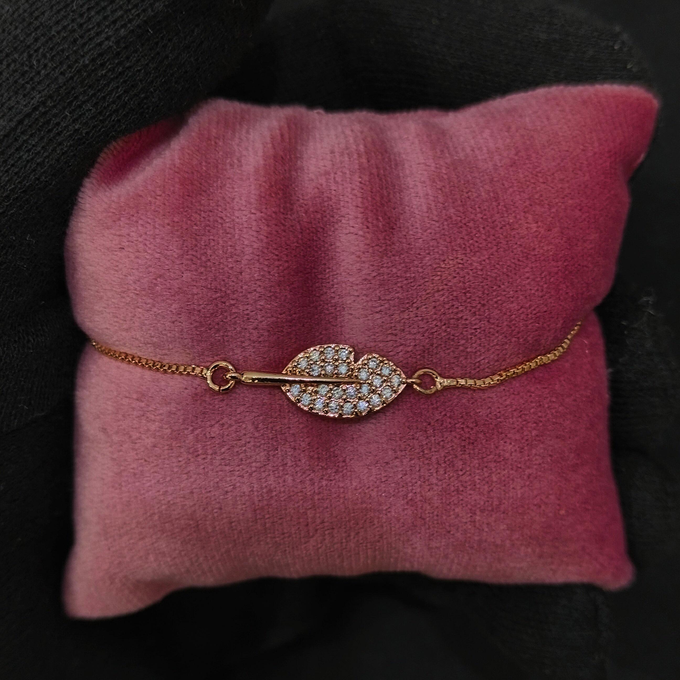 Gold Leaf Crystal Bracelet - Image 1