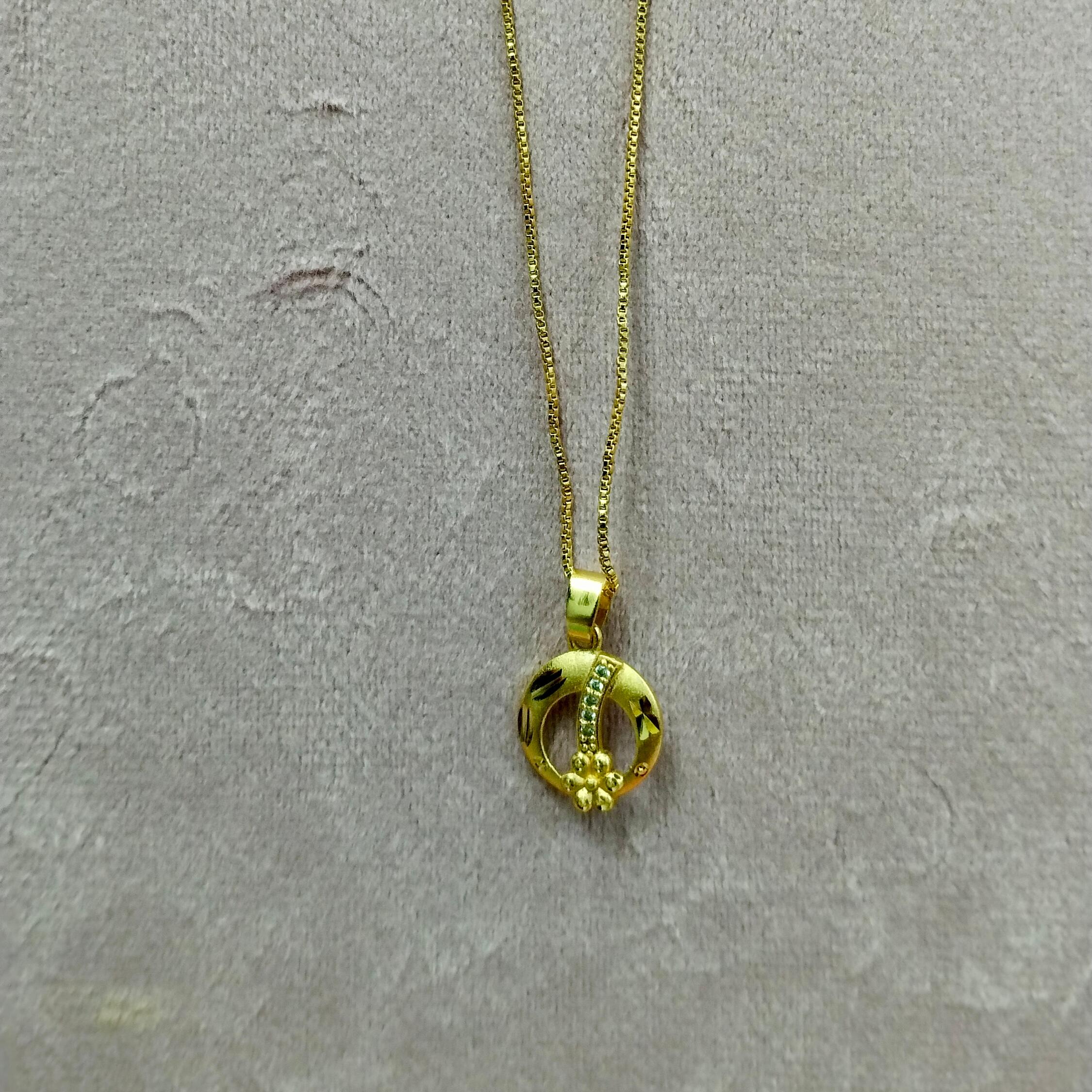 Gold Peacock Pendant Necklace - Image 1