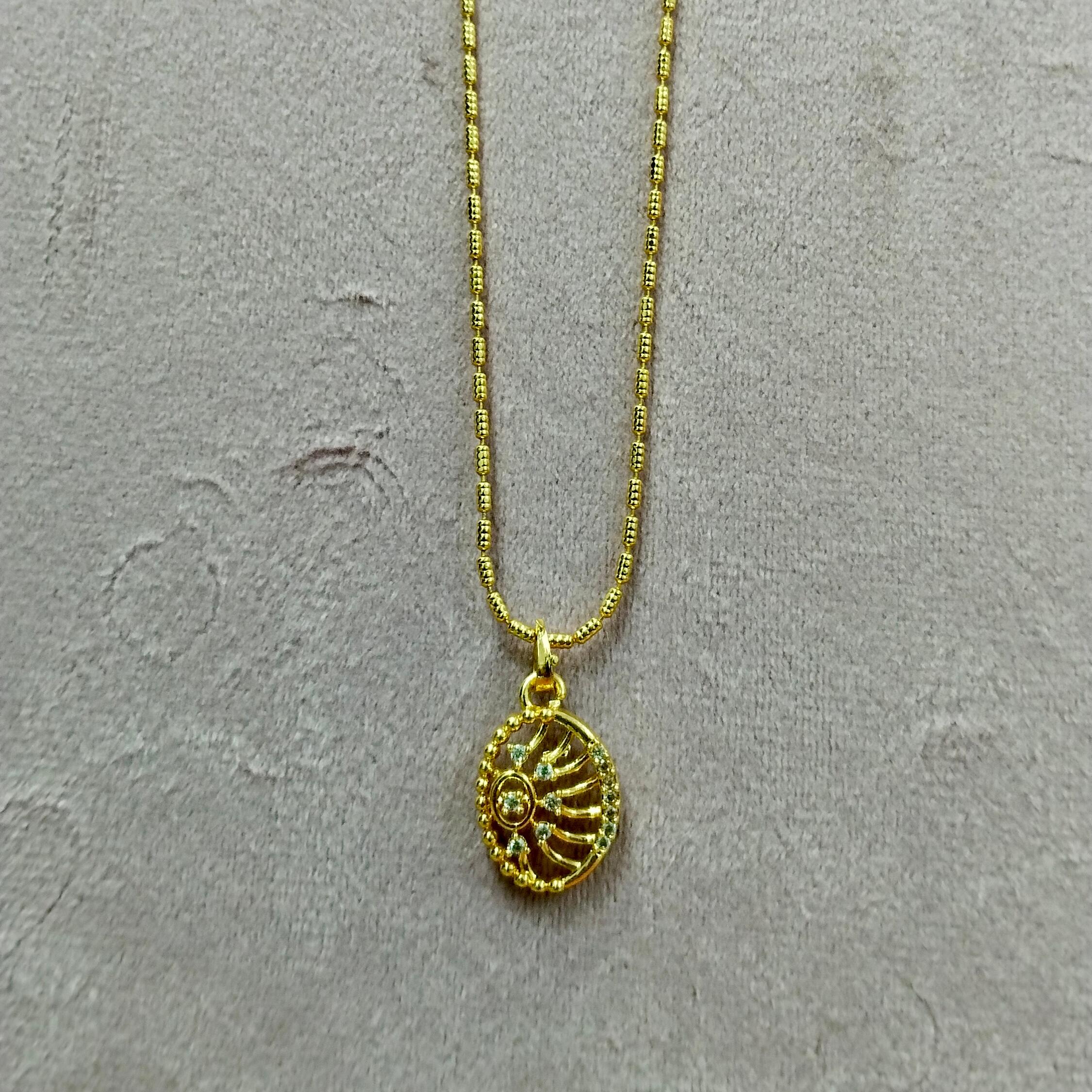 Gold Shell Pendant Necklace - Image 1