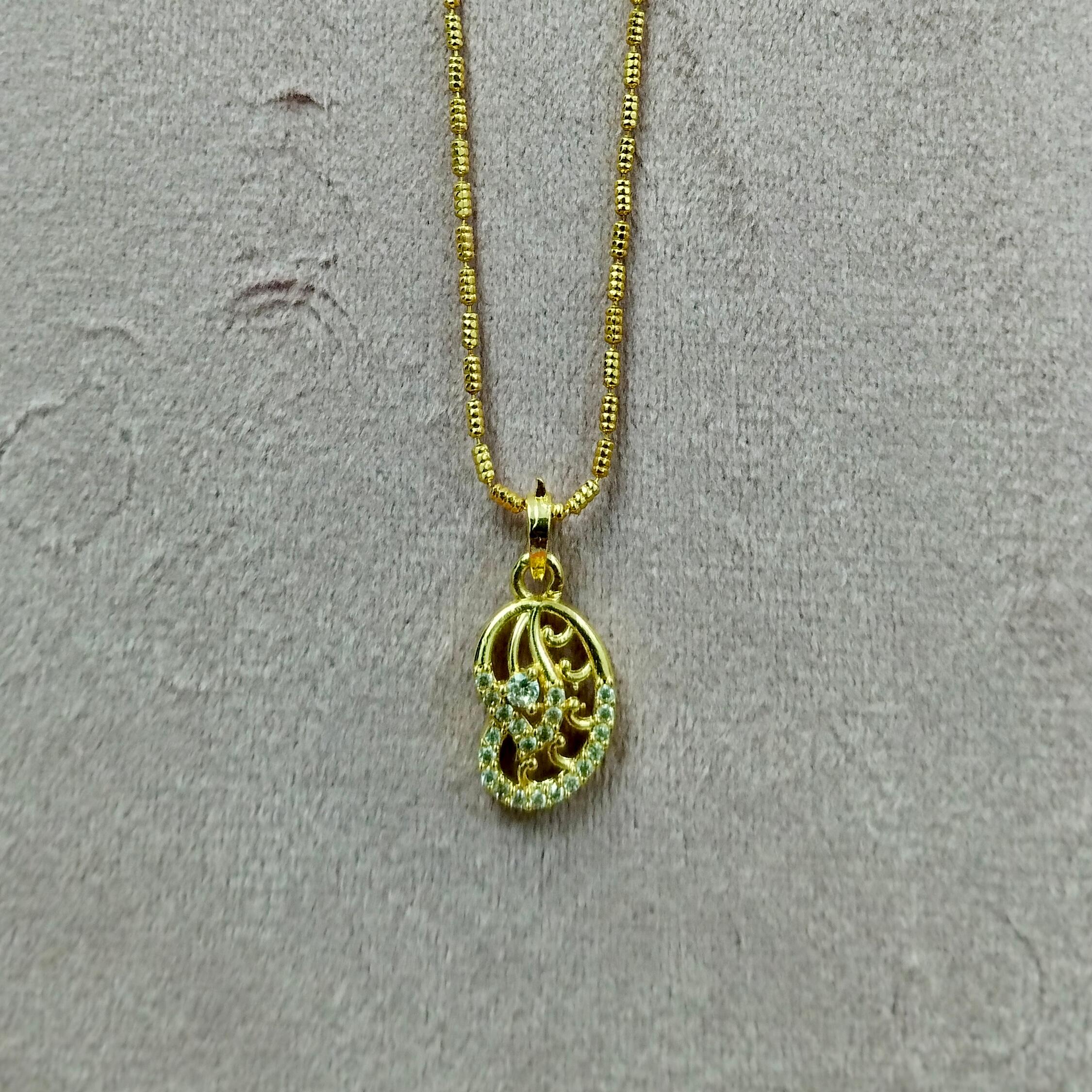 Gold Filigree Pendant Necklace - Image 1