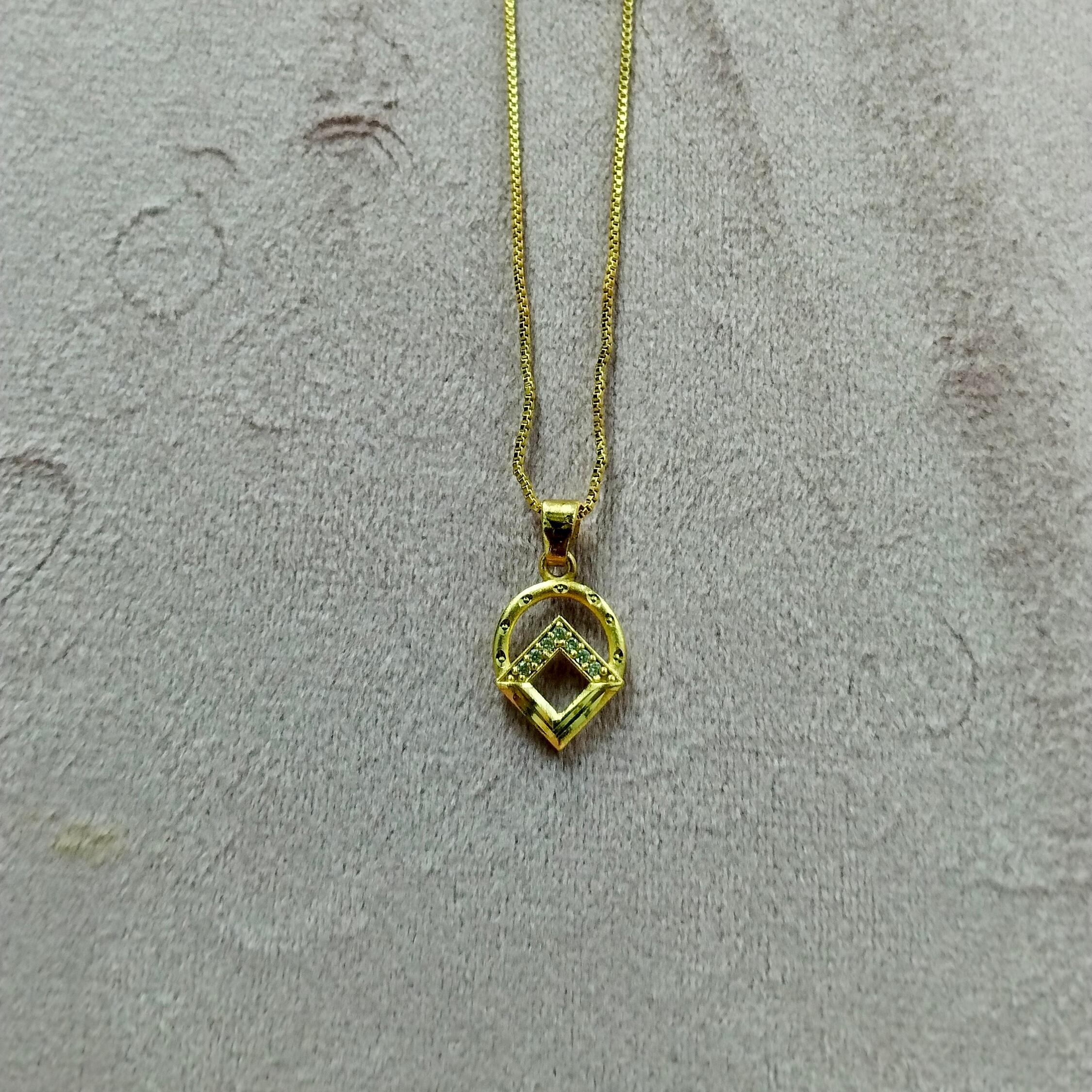 Gold Diamond Pendant Necklace - Image 1