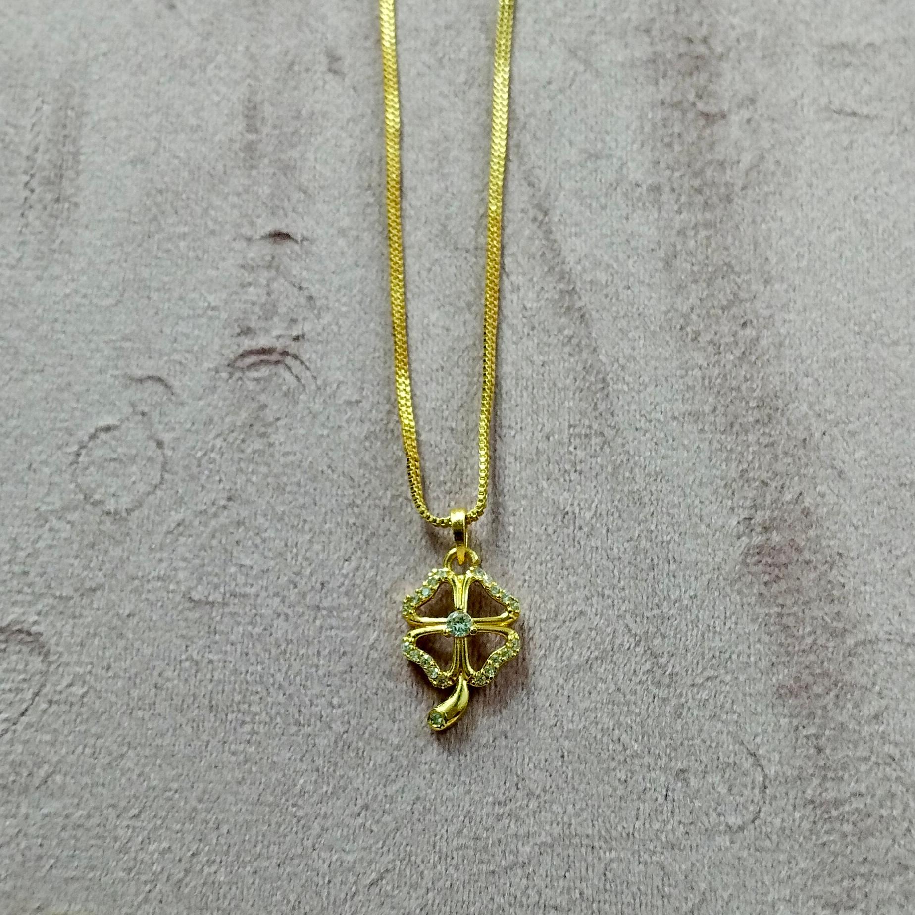 Gold Cross Pendant Necklace - Image 1