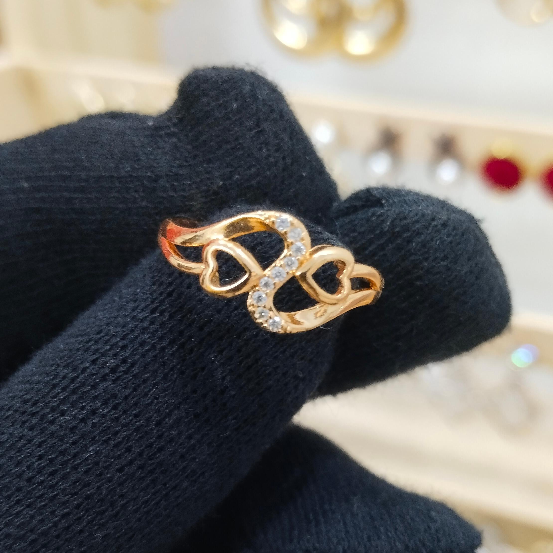GoldenHeart Crystal Ring - Image 1