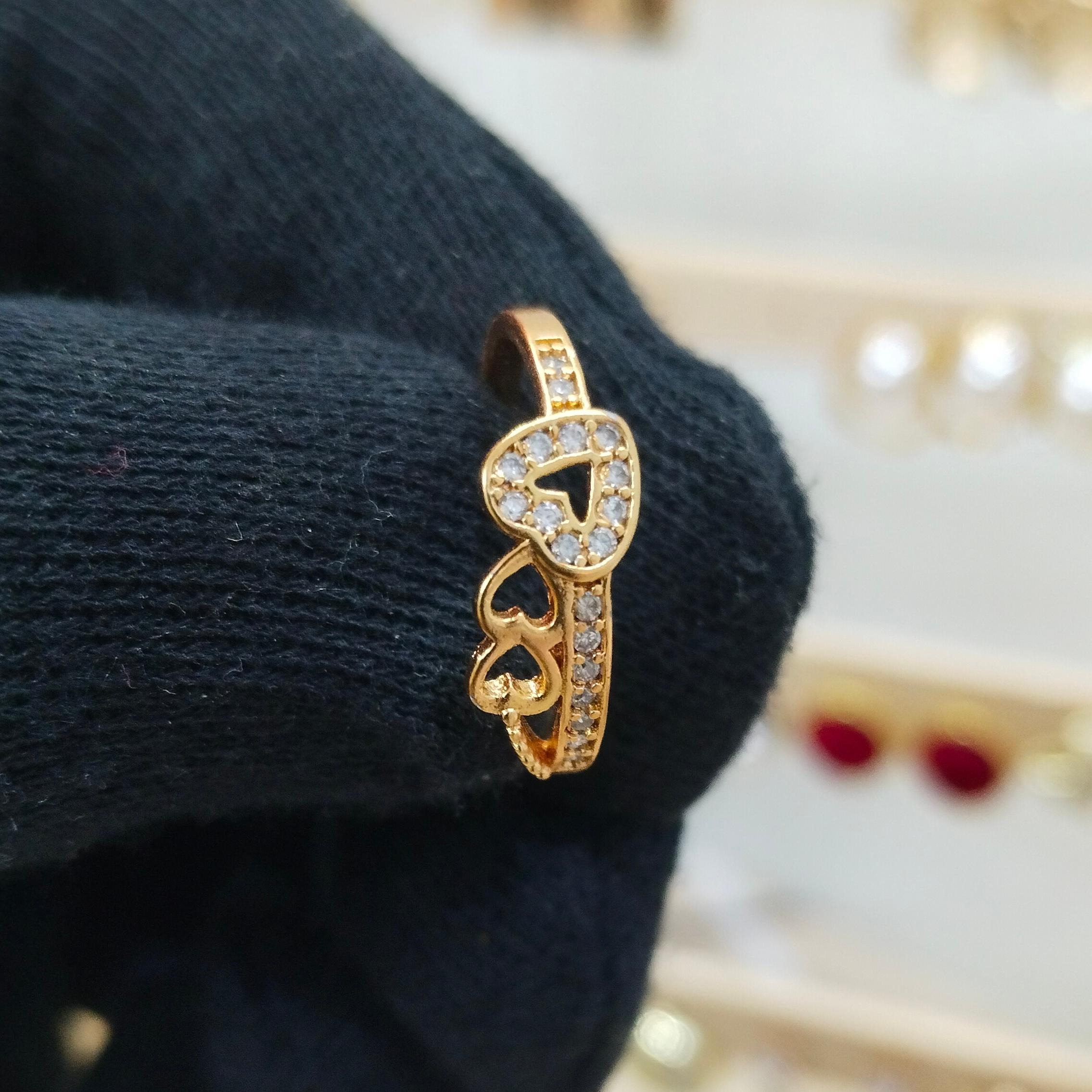Gold Hearted Rings - Image 1